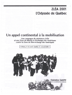 Appel continental à la mobilisation, Sommet des Amériques, avril 2001