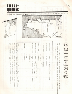 Bulletin Chili-Québec Informations Nº 1 Octobre 1973