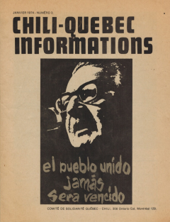 Bulletin Chili-Québec Informations Nº 3 Janvier 1974
