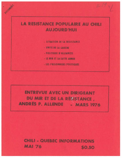 Bulletin Chili-Québec Informations Nº19 Mai 1976 / Courtoisie de Suzanne Chartrand – Comité Québec-Chili
