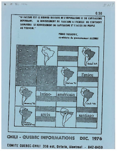 Bulletin Chili-Québec Informations Nº 21 Décembre 1976 / Courtoisie de Suzanne Chartrand – Comité Québec-Chili