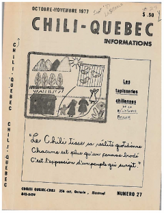 Bulletin Chili-Québec Informations Nº27 Octobre-Novembre 1977 / Courtoisie de Suzanne Chartrand – Comité Québec-Chili