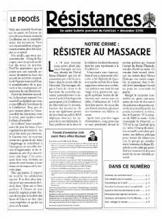 Bulletin Résistances, décembre 1996