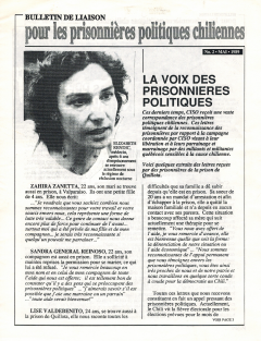Bulletin de Liaison pour les prisonnières politiques chiliennes Mai 1989 / Courtoisie du Comité chilien pour les droits humains