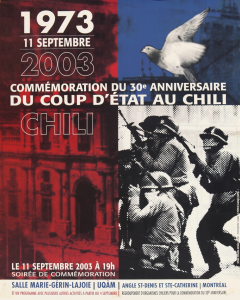 Commémoration du 30e anniversaire du coup d’État au Chili 2003 / Courtoisie du Comité chilien pour les droits humains