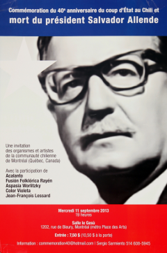 Commémoration du 40e anniversaire du coup d’État au Chili 2013 / Courtoisie du Comité chilien pour les droits humains