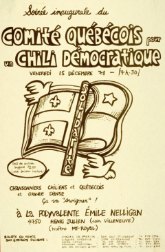 Comité québecois pour un Chili démocratique 1978 / Courtoisie du Centre de recherche en imagerie populaire CRIP
