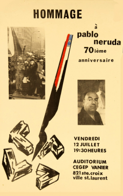 Hommage 70 ième anniversaire Pablo Neruda / Courtoisie du Centre de recherche en imagerie populaire CRIP