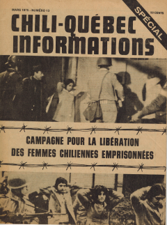 Campagne de libération prisonnières politiques chiliennes Mars 1975 / Courtoisie de Suzanne Chartrand – Comité Québec-Chili