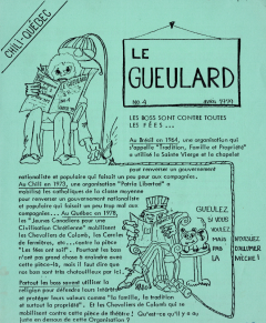 Le Gueulard Nº 4 Avril 1979 / Courtoisie de Suzanne Chartrand – Comité Québec-Chili