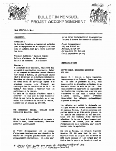 Bulletin d’information PAQG Vol.1 Nº4 Septembre 1994 / Courtoisie du Projet Accompagnement Québec-Guatemala