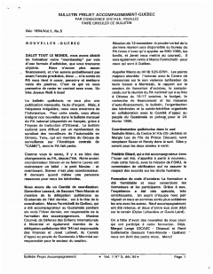 Bulletin d’information PAQG  Vol.1 Nº 5 Décembre 1994 / Courtoisie du Projet Accompagnement Québec-Guatemala