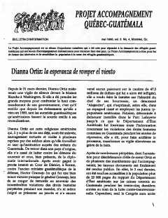 Bulletin d’information PAQG Vol.3 Nº4 Mai 1996 / Courtoisie du Projet Accompagnement Québec-Guatemala
