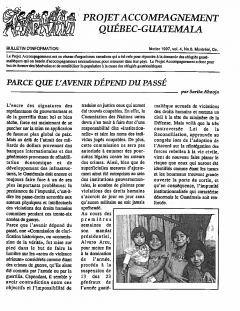 Bulletin Vol. 4 N°8 Février 1997 / Courtoisie du Projet Accompagnement Québec – Guatemala