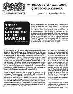 Bulletin d’information PAQG  Vol.4 Nº9 Mars 1997 / Courtoisie du Projet Accompagnement Québec-Guatemala