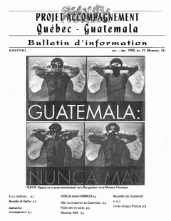 Bulletin d’information PAQG Nº21 Novembre – Décembre 1999 / Courtoisie du Projet Accompagnement Québec-Guatemala