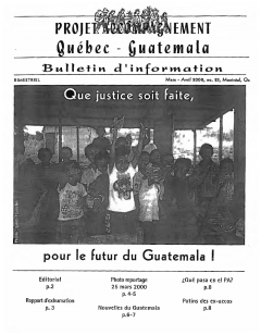 Bulletin d’information PAQG Nº 23 Mars-Avril 2000 / Courtoisie du Projet Accompagnement Québec-Guatemala