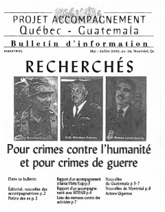 Bulletin d’information PAQG Nº24 Mai – Juillet 2000 / Courtoisie du Projet Accompagnement Québec-Guatemala