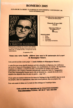 Célébration du 25e anniversaire de la mort de Monseigneur Romero, 20 mars 2005