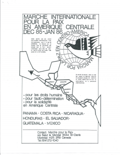 Marche Internationale pour la paix en Amérique centrale, décembre 1985 à janvier 1986