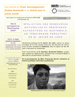 PAQG-Conférence résistance autochtone, 25 mai 2005
