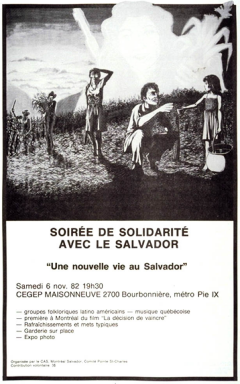 Soirée de solidarité avec le Salvador, 6 novembre 1982
