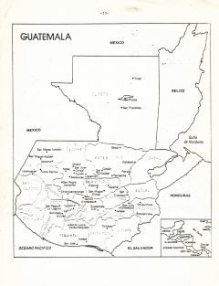 Carte Guatemala et autres pays