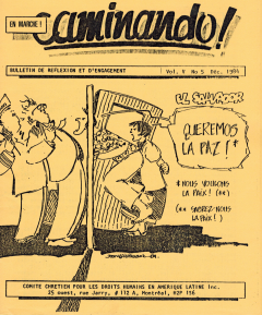 El Salvador. Queremos la paz, Caminando, vol.5, no.5, décembre 1984_couverture