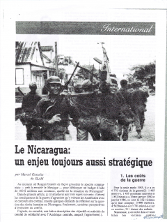 Le Nicaragua. Un enjeu toujours aussi stratégique. Par SLAM dans Libération, no.5, printemps 1986
