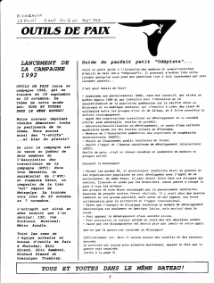 Le Point. Outils de paix, vol. 4 no. 1, septembre 1992
