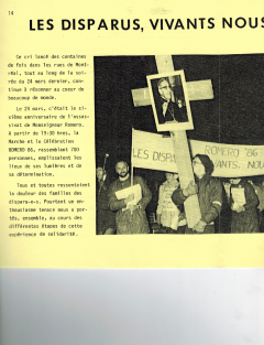Les disparus, vivants nous les voulons! Caminando, vol.7, no.2, pp.14-17, 24 mars 1986