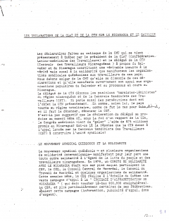 Les déclarations de la CLAT et de la CTN sur le Nicaragua et le Salvador, 19 mars 1980
