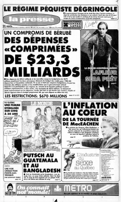 Putsch au Guatemala, La Presse, 24 mars 1982, p. A1