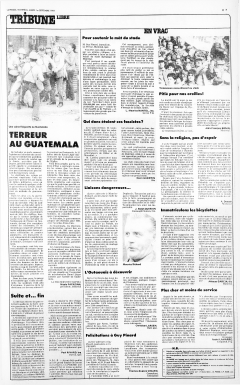 Terreur au Guatemala. LaPresse, 1 septembre 1981
