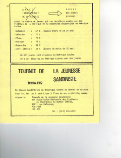 Tournée de la jeunesse sandiniste. Caminando, vol.6, no.3, p.24, octobre 1985
