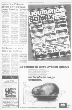 Un comité d’aide au peuple du Nicaragua prend forme au Québec. LaPresse, 4 octobre 1978
