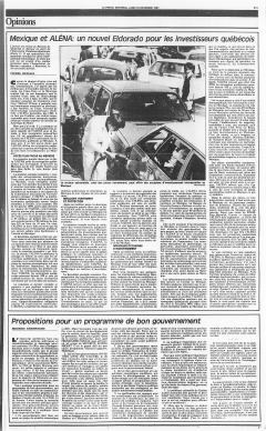Mexique et ALÉNA, un nouvel Eldorado pour les investisseurs québécois. La Presse, 16 novembre 1992