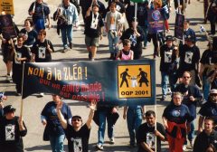 Non à la ZLÉA. Marche des peuples, Sommet des Amériques, Québec, 21 avril 2001