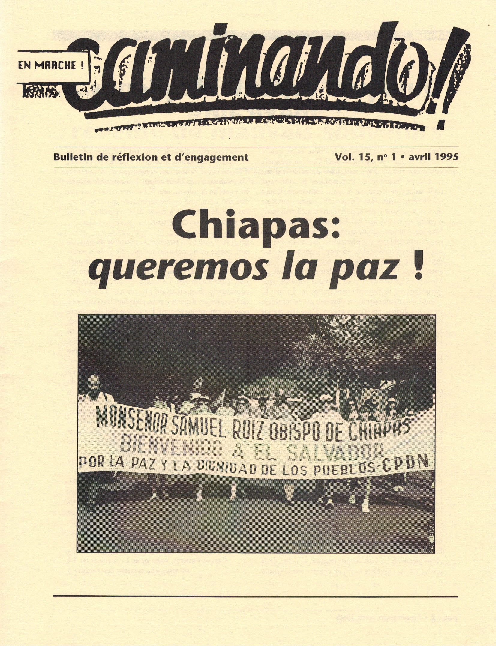 Caminando-vol15-No1-avril1995_couverture